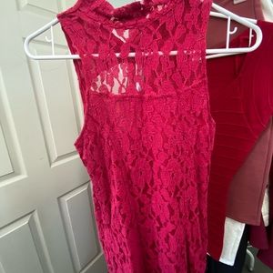 Pink mesh pink shirt